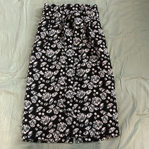 High waisted floral skirt